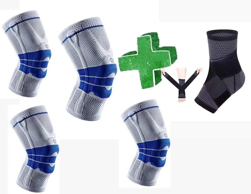 4Rodillera de soporte + tobillera bandas